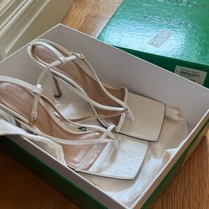Bottega Veneta Cream Strappy Heels